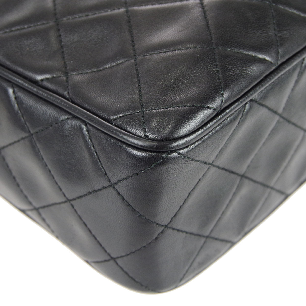 Luxury Chanel Fringe Chain Shoulder Bag Black Lambskin 67936