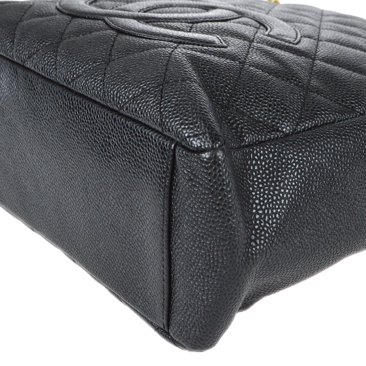 Luxury Chanel Petite Shopping Tote PST Chain Tote Handbag Black Caviar 78557