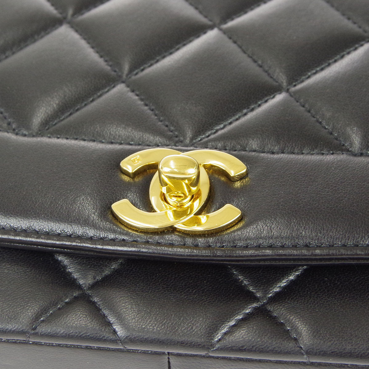 Luxury Chanel Medium Diana Chain Shoulder Bag Black Lambskin 97730