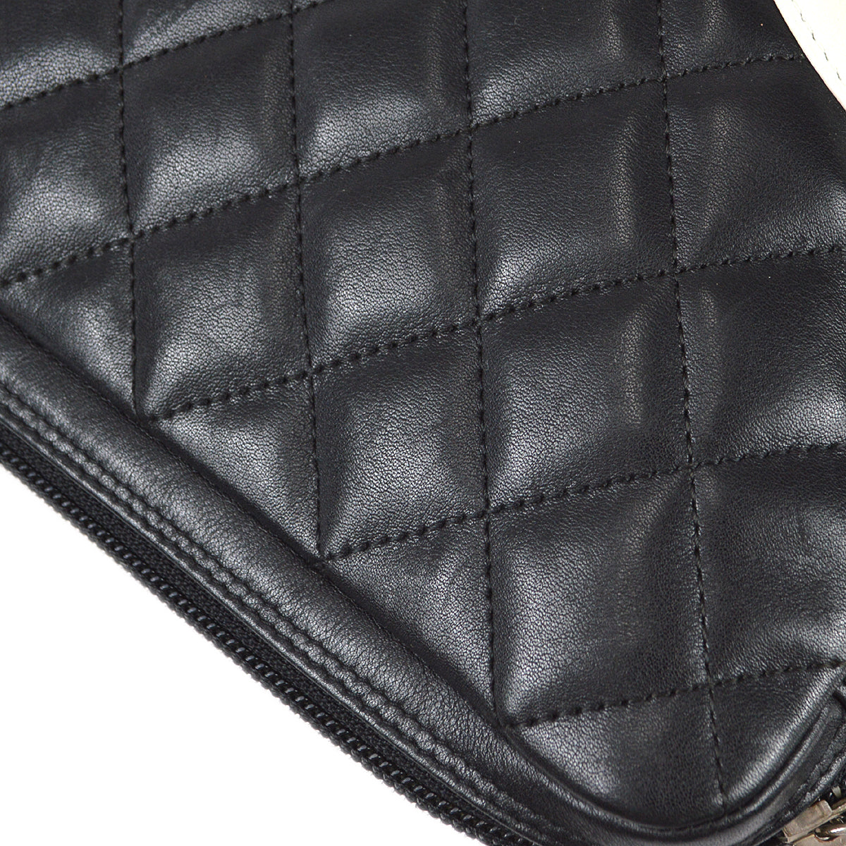 Luxury Chanel Cambon Ligne Shoulder Bag Black Calfskin 98565