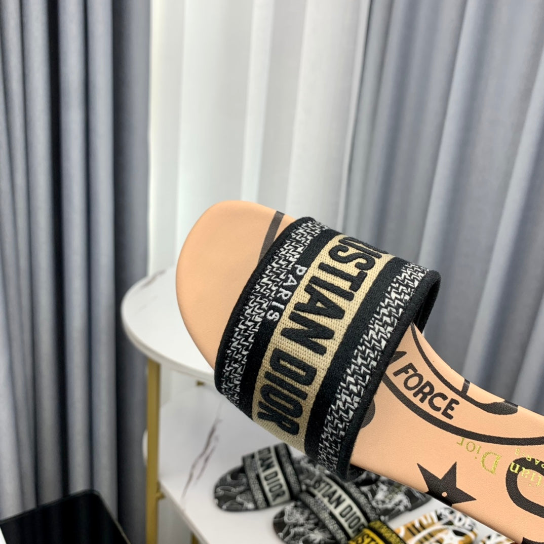 Luxury DiorMule Dway Slide 10mm Multi-motifs Style 60