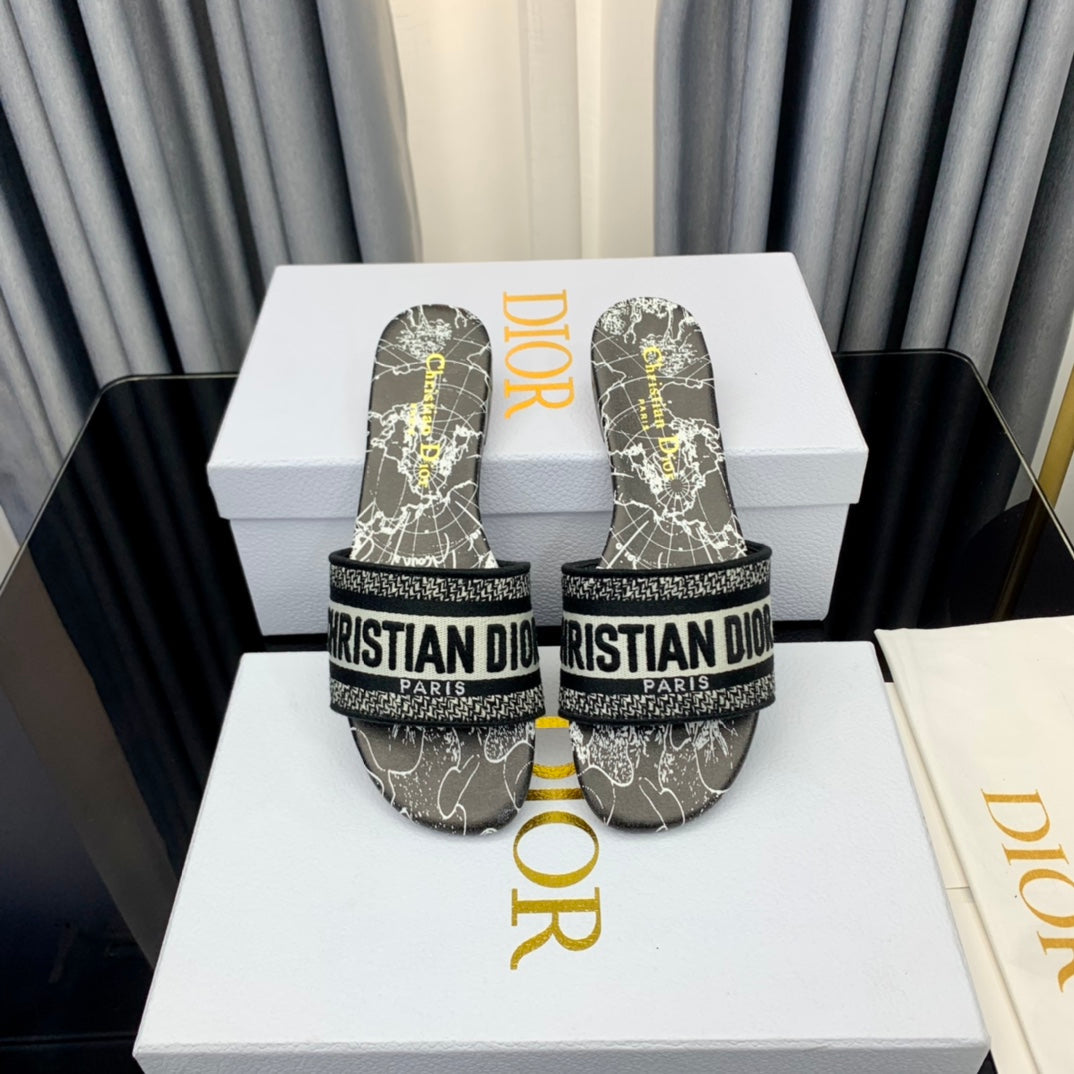 Luxury DiorMule Dway Slide 10mm Multi-motifs Style 57