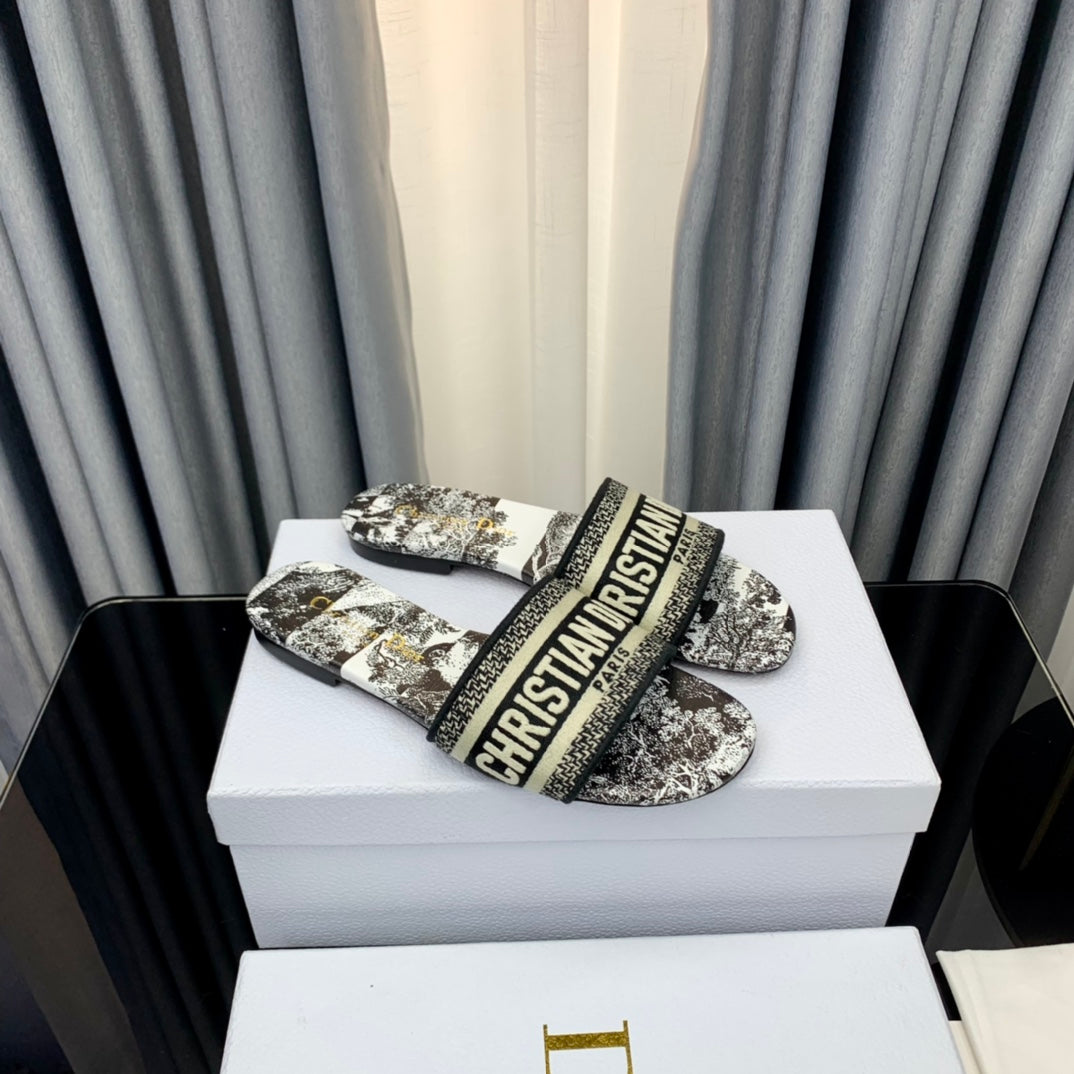 Luxury DiorMule Dway Slide 10mm Multi-motifs Style 55