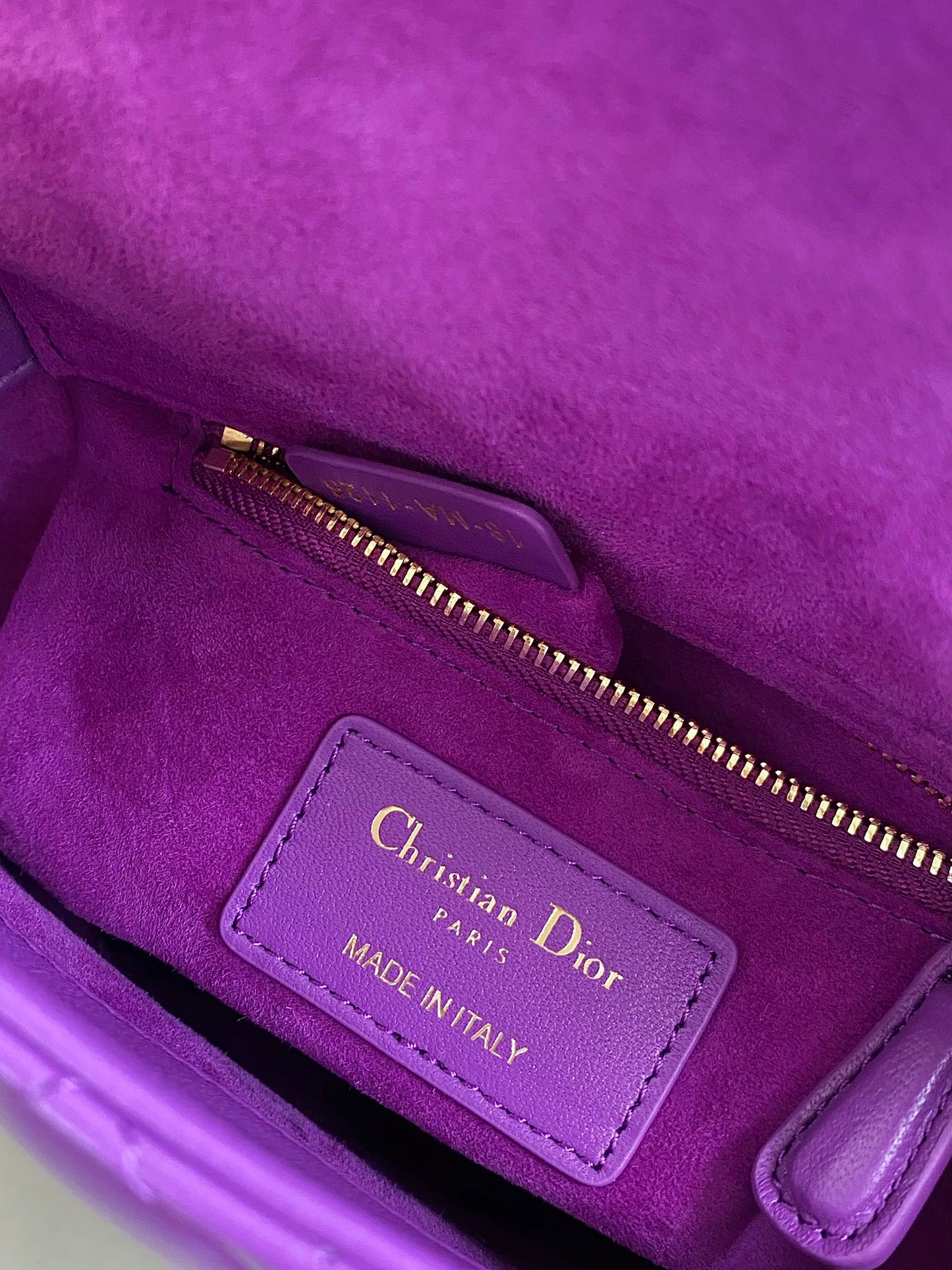 Luxury DiorLADY 17 IN VIOLET PURPLE LAMBSKIN WITH CANNAGE PATTERN