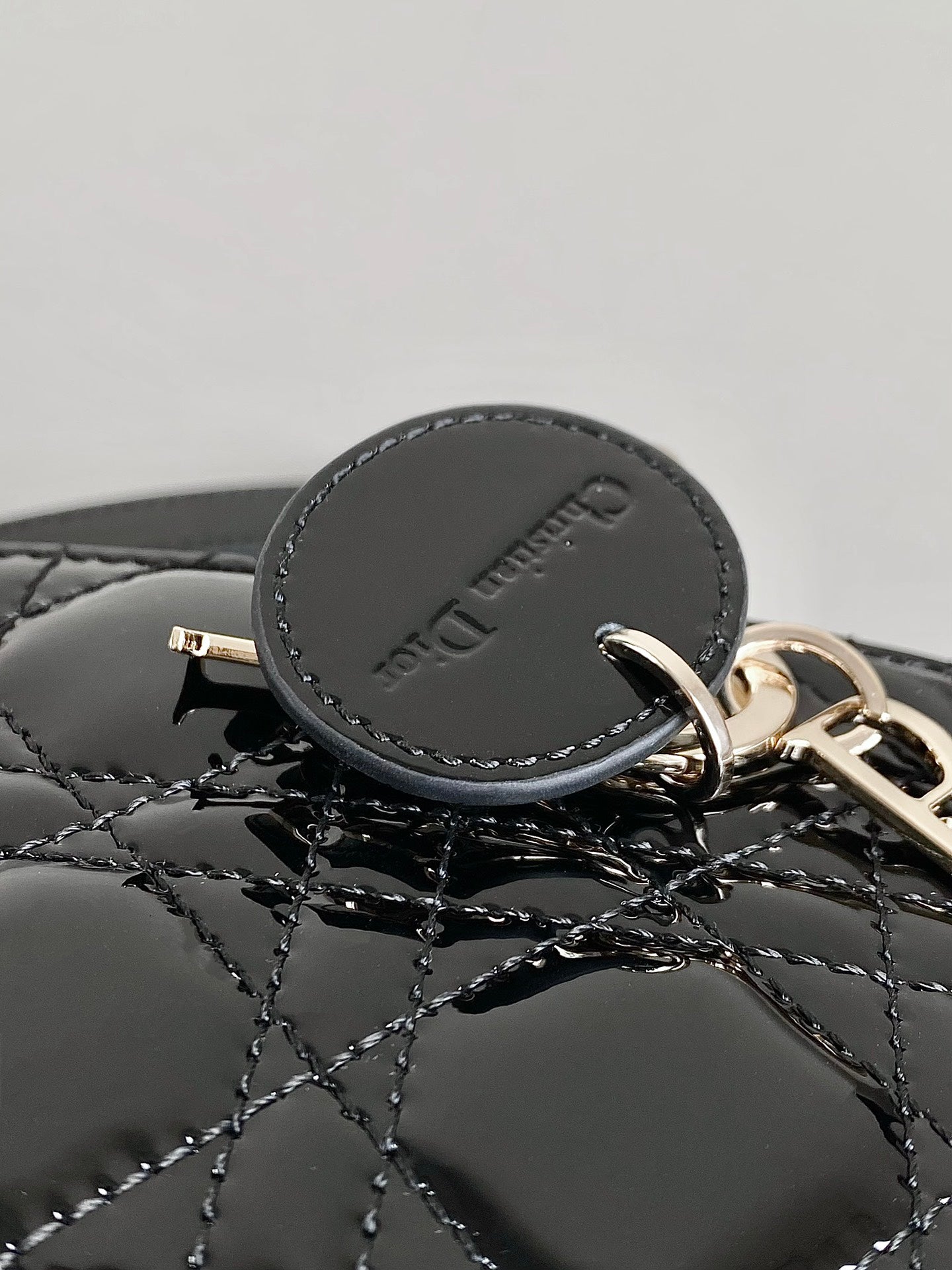 Luxury DiorMINI D-JOY BAG 17 IN BLACK LAMBSKIN