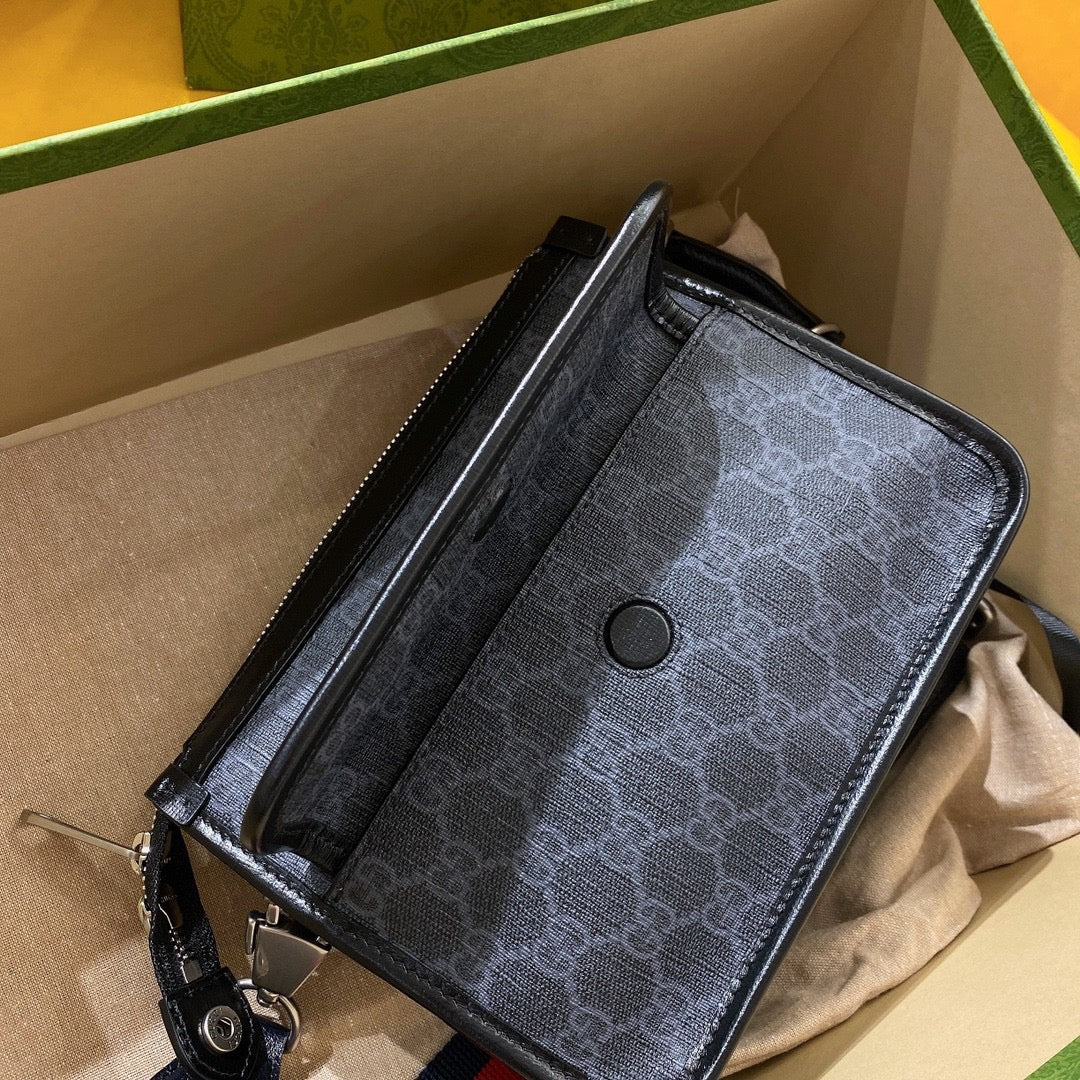 Luxury Gucci GG SMALL 21 CROSSBODY BAG WITH TAG IN BLACK CANVAS
