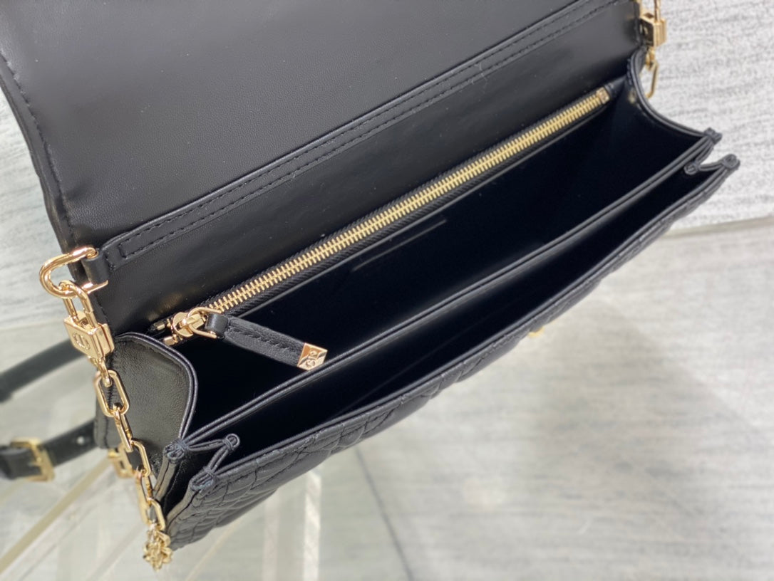 Luxury DiorMY 24 TOP HANDLE BAG BLACK LAMBSKIN