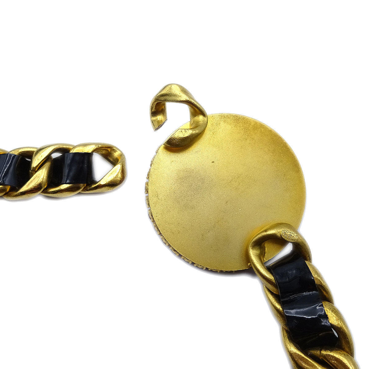 Luxury Chanel * Gold Chain Belt Rhinestone 95P Small New