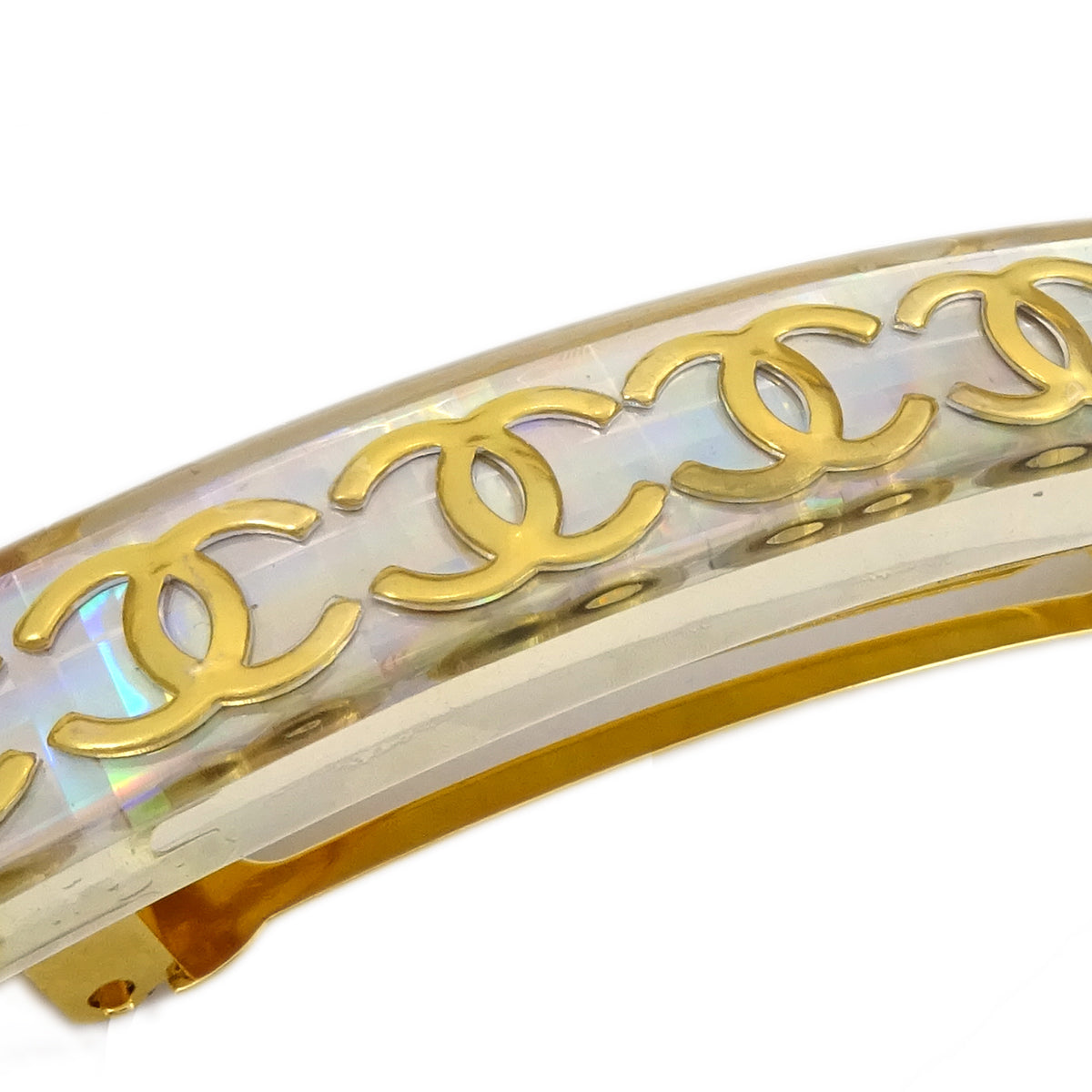 Luxury Chanel Hair Clip Hairpin Barrette Clear 97P/62