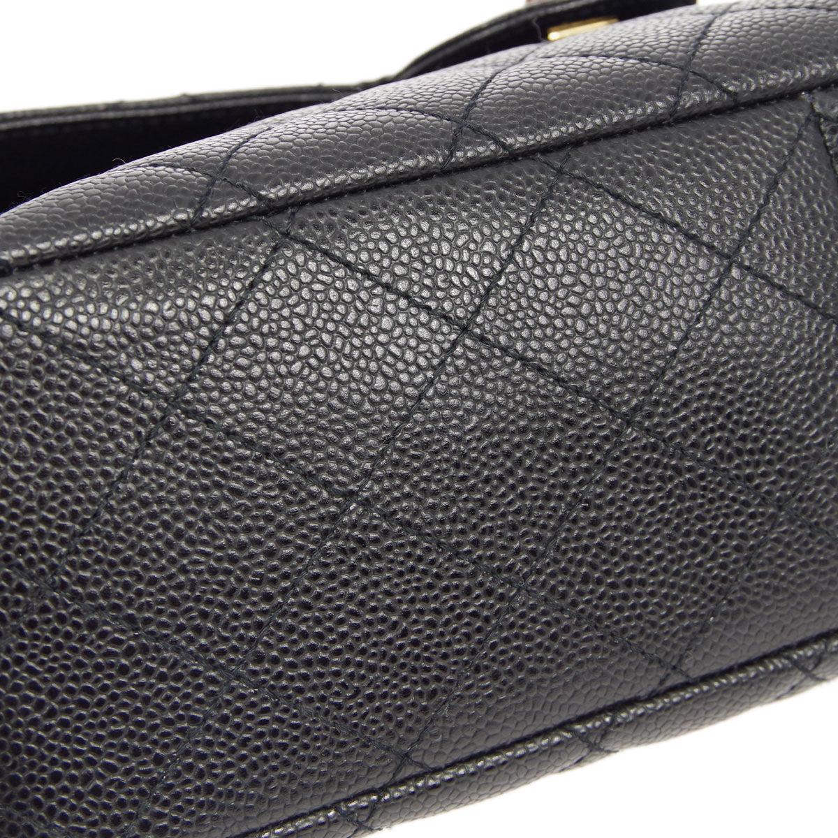 Luxury Chanel * 1997-1999 Black Caviar Jumbo Classic Flap Bag
