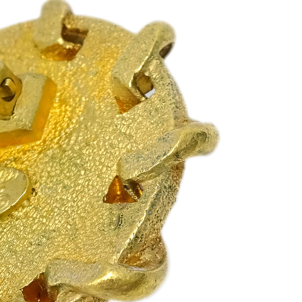 Luxury Chanel 1994 Gold & Black 'CC' Button Earrings