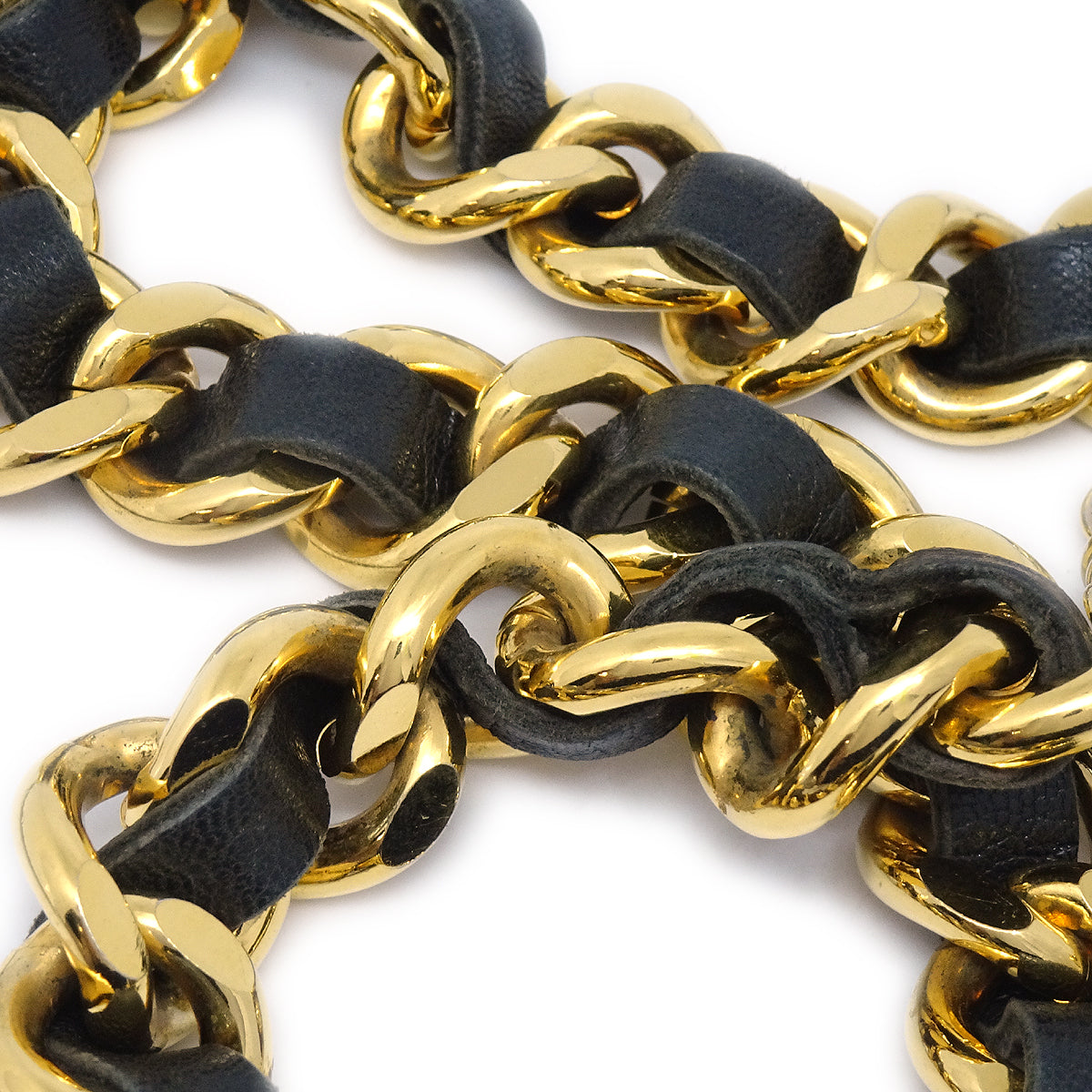 Luxury Chanel Medallion Chain Belt Gold Black Small New