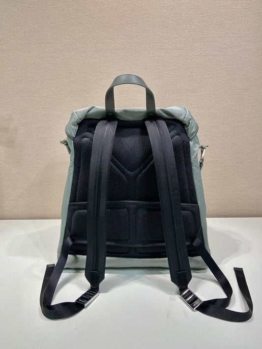 Luxury PradaTRIANGLE LOGO BACKPACK 45 IN ASH GRAY RE-NYLON
