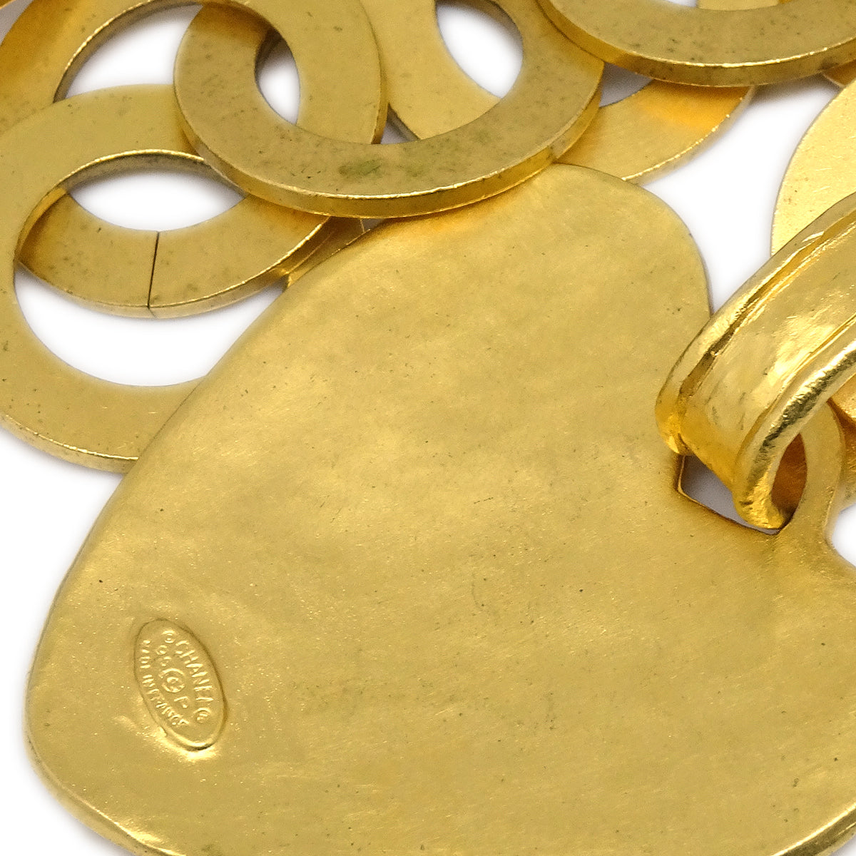 Luxury Chanel Heart Chain Belt Gold 95P
