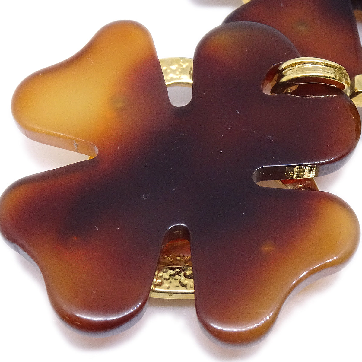 Luxury Chanel 1995 Faux Tortoiseshell Heart CC Dangle Earrings