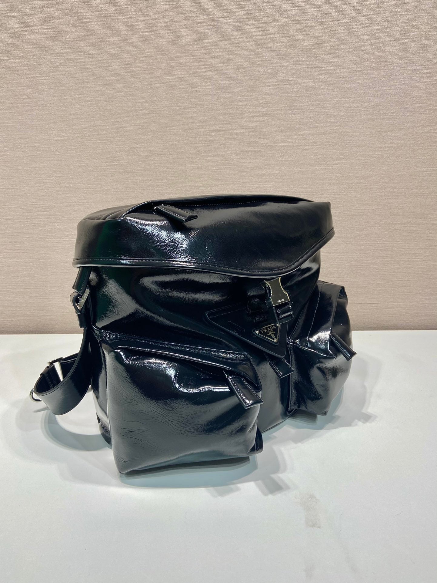 Luxury PradaCROSSBODY BAG 29 IN BLACK OIL WAX LAMBSKIN