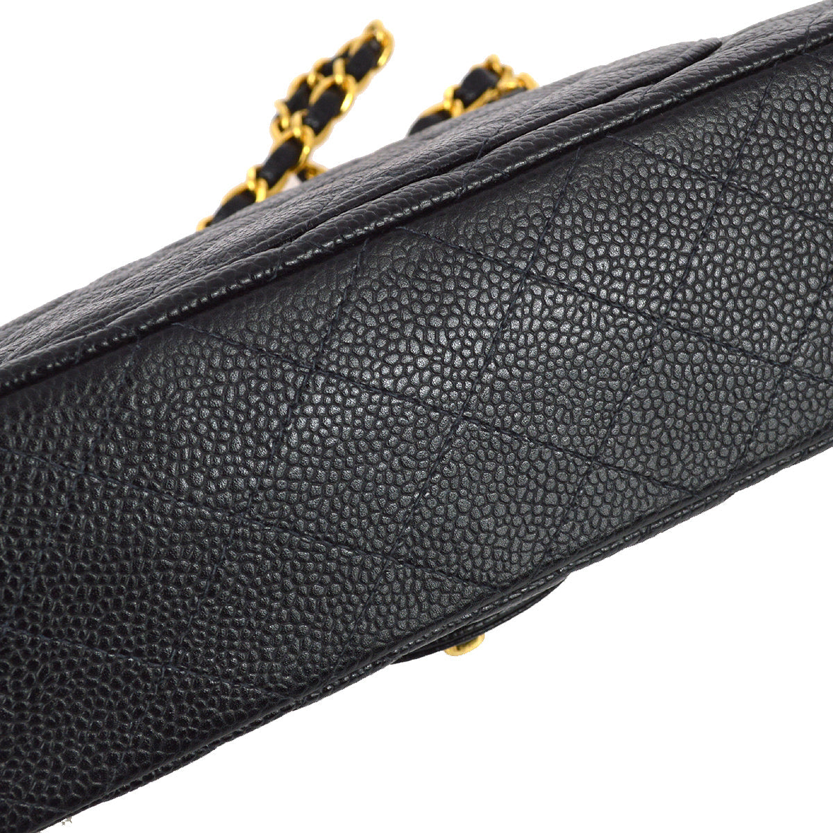 Luxury Chanel 2000-2001 Black Caviar Small Classic Double Flap Bag