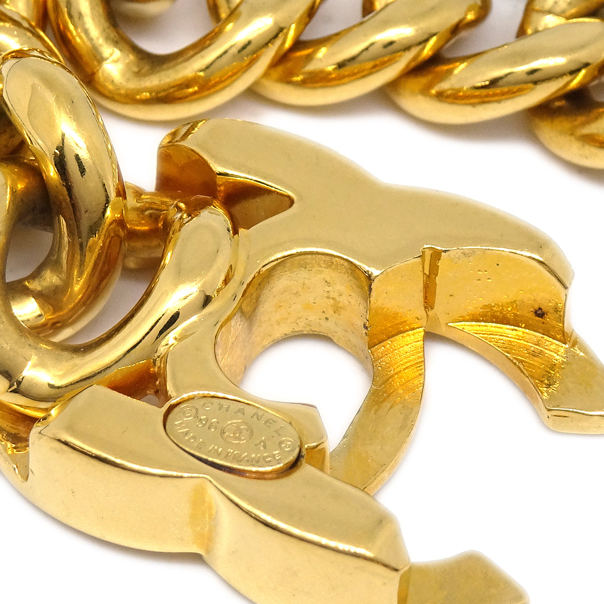 Luxury Chanel Turnlock Chain Pendant Necklace Gold 96A