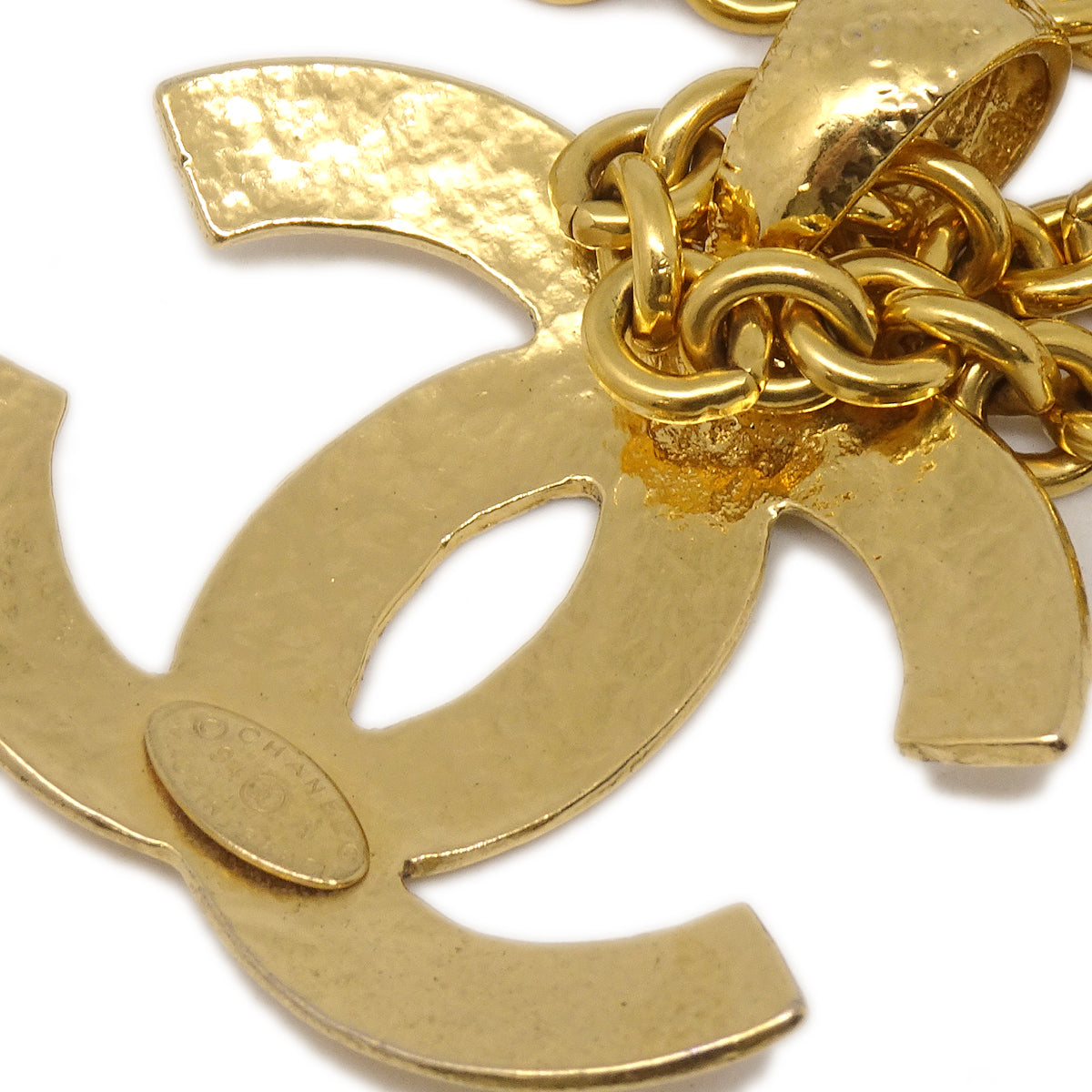 Luxury Chanel Quilted Charm Gold Chain Pendant Necklace Accessories 94A
