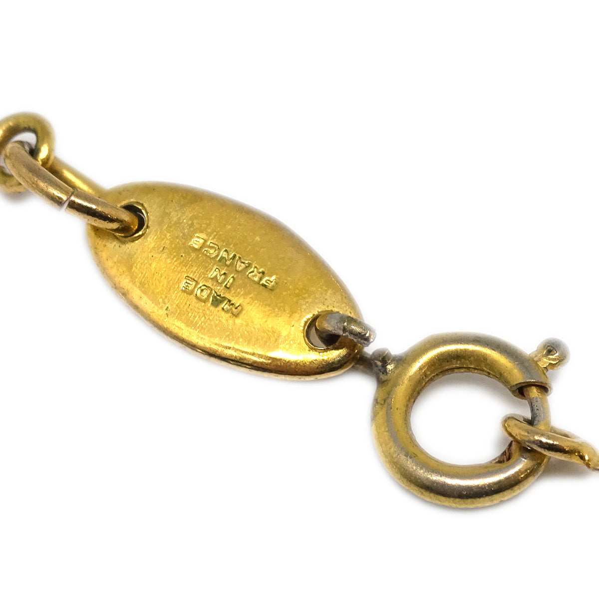 Luxury Chanel Mini CC Chain Pendant Necklace Gold 1982