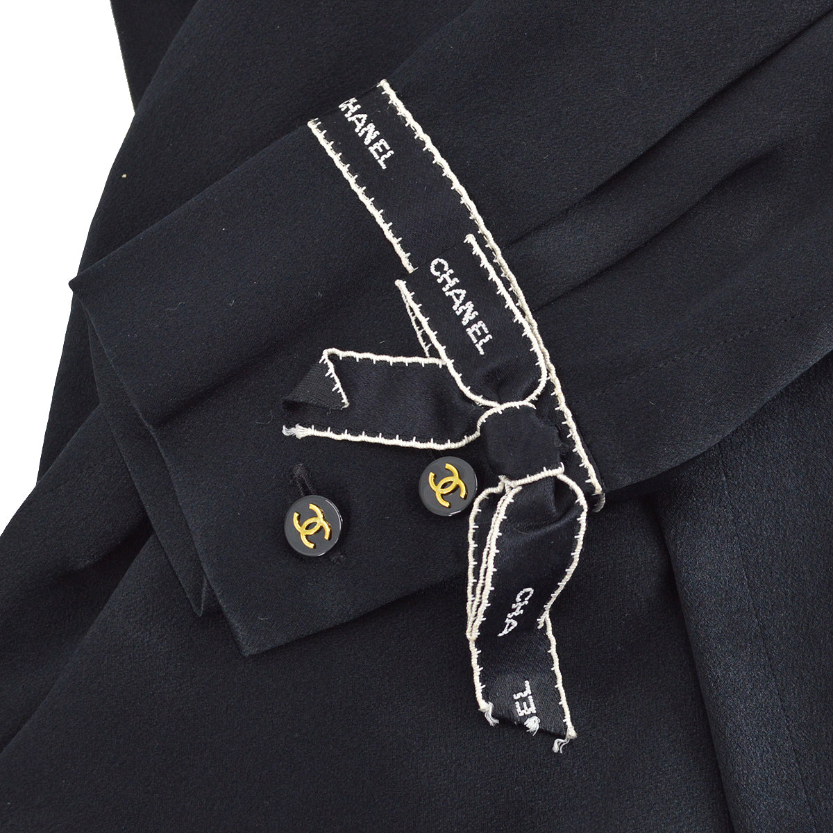 Luxury Chanel Blouse Shirt Black 94A #40