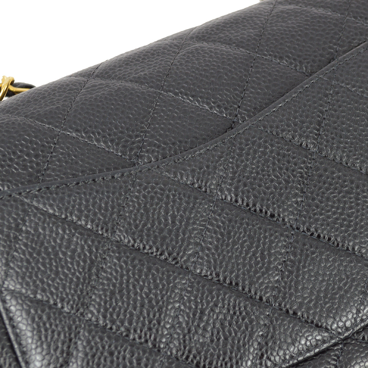 Luxury Chanel 2000-2001 Black Caviar Mini Classic Square Flap Shoulder Bag 17