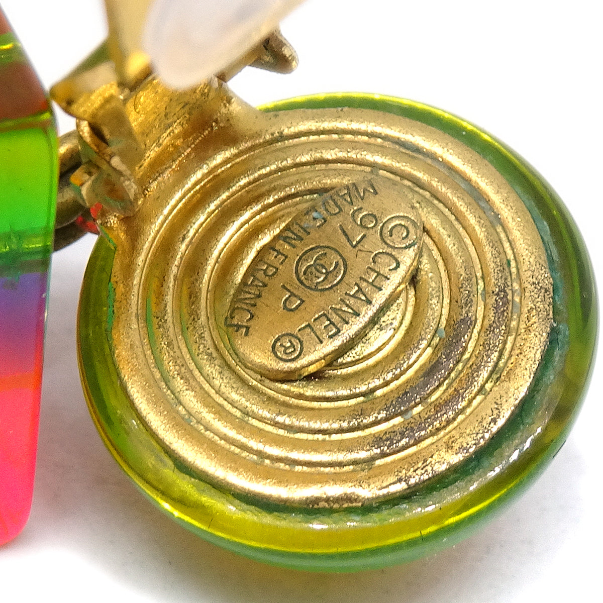 Luxury Chanel Lucite Earrings Clip-On