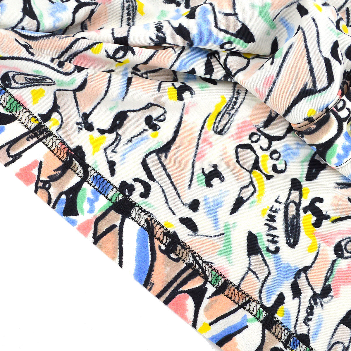 Luxury Chanel spring 1995 shoe-print shirt #36