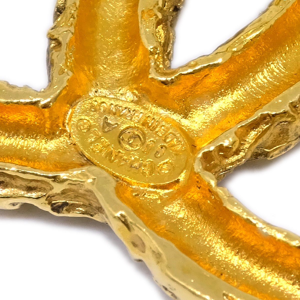 Luxury Chanel Gold CC Brooch Pin 03A
