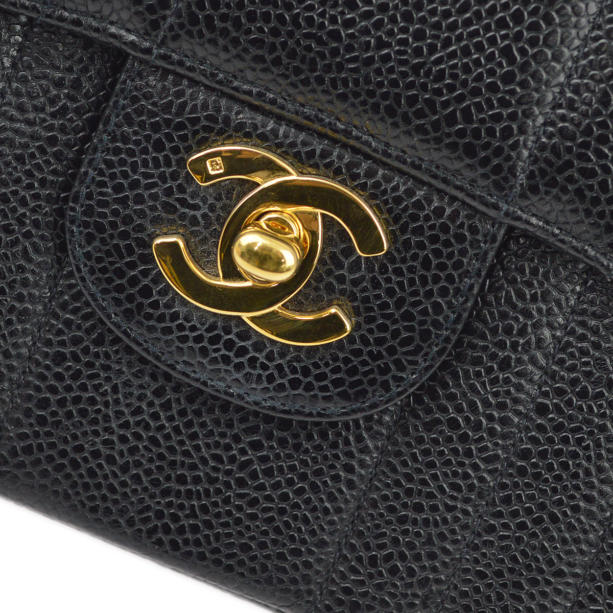 Luxury Chanel 1991-1994 Black Caviar Classic Flap Mademoiselle Chain Shoulder Bag