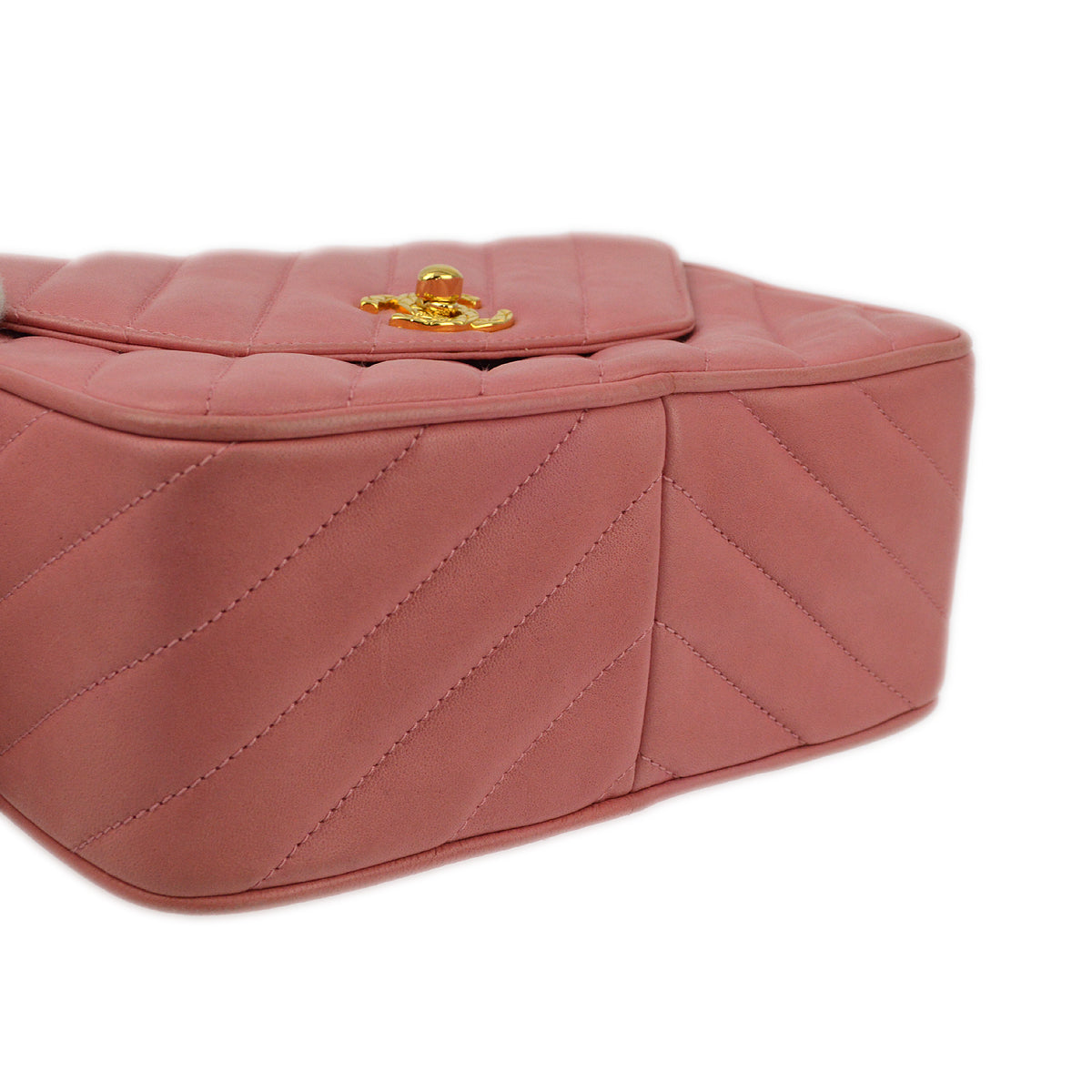 Luxury Chanel 1991-1994 Pink Lambskin Mini Diagonal Stitch Camera Bag