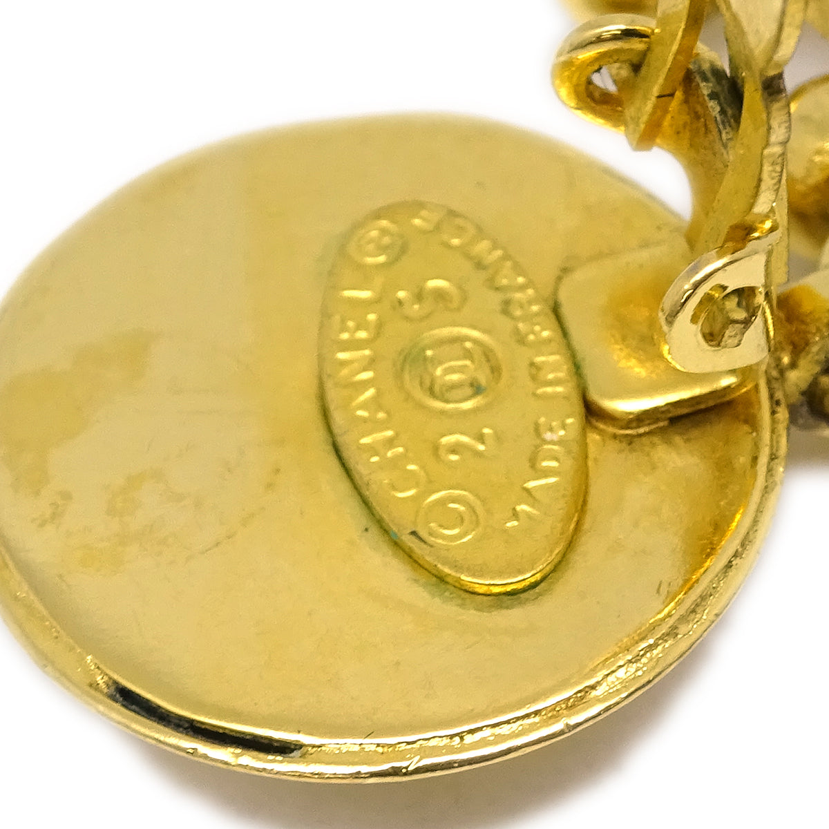 Luxury Chanel Gold Dangle Earrings Clip-On 25