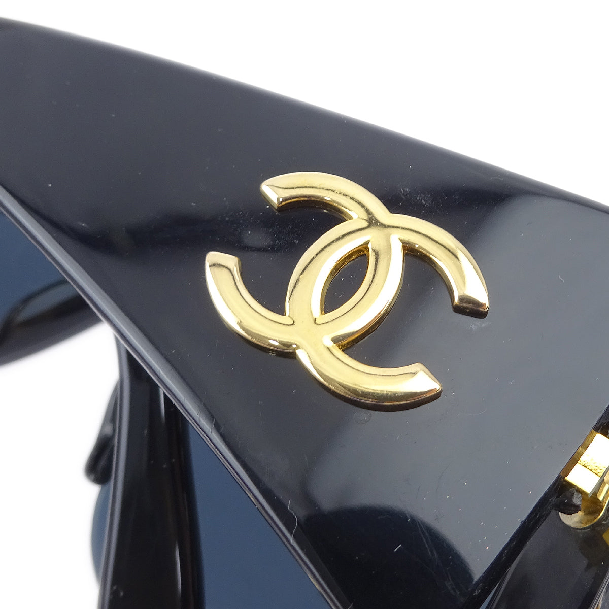 Luxury Chanel Chain Sunglasses Eyewear Black Small New