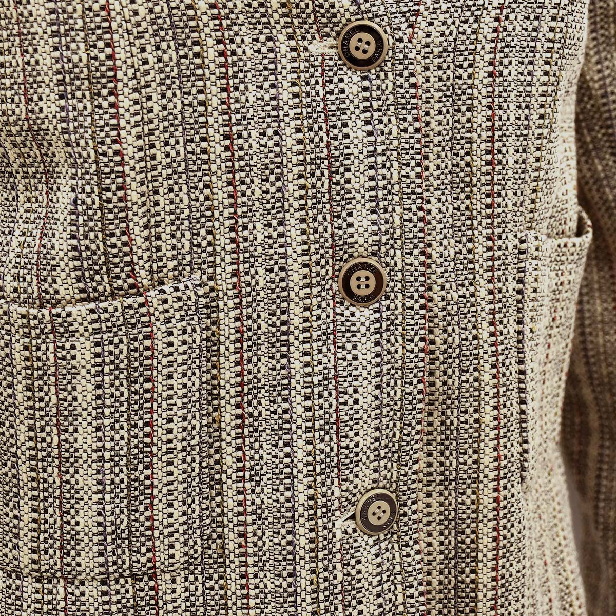 Luxury Chanel Collarless Jacket Beige 03P #44