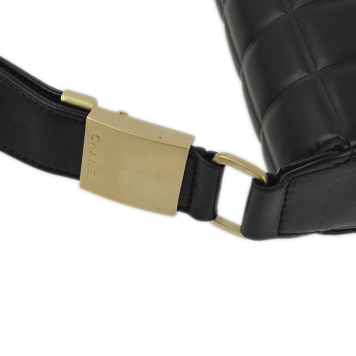 Luxury Chanel 2003-2004 Black Lambskin Choco Bar Shoulder Bag