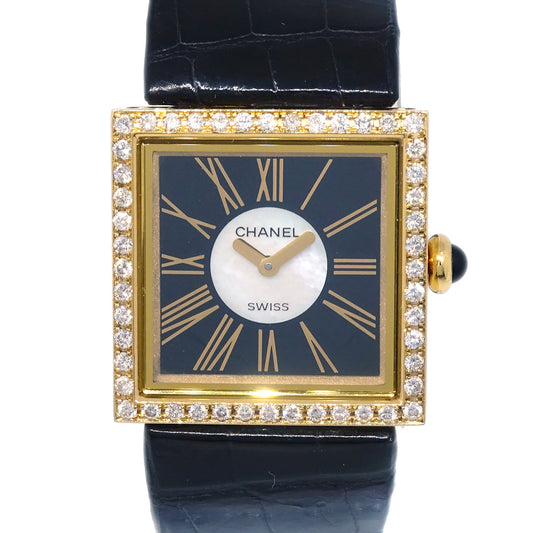 Luxury Chanel Mademoiselle Watch Diamond 18KYG Crocodile