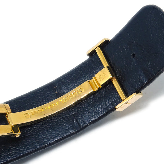 Luxury Chanel Matelasse Watch 18KYG Black