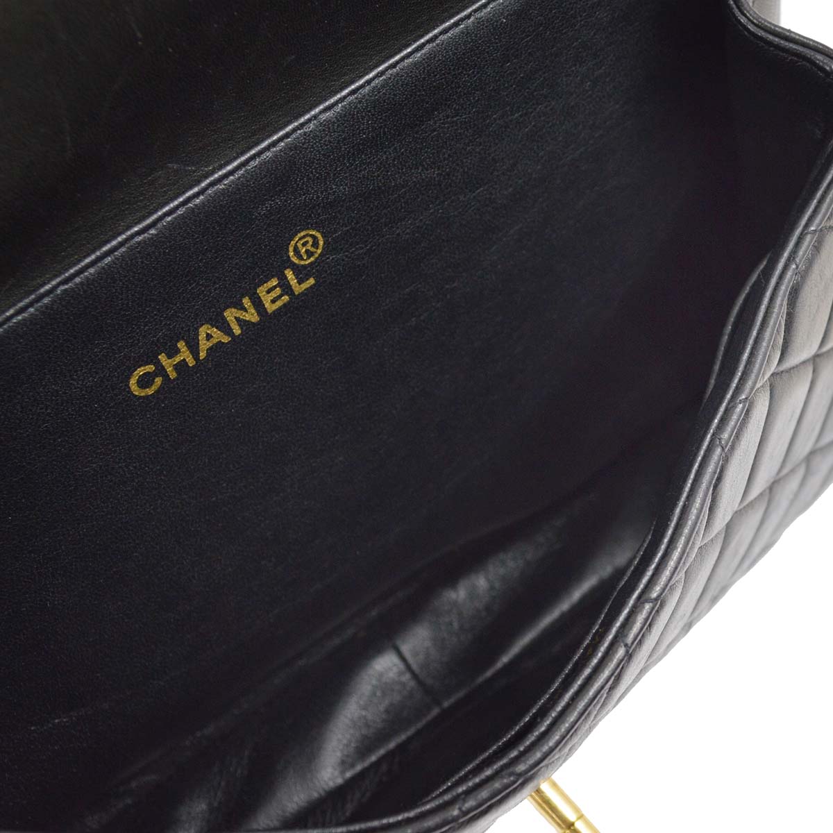 Luxury Chanel 1996-1997 Black Lambskin Double Sided Classic Flap Handbag