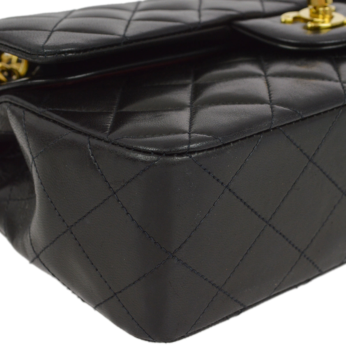 Luxury Chanel 1994-1996 Black Lambskin Small Classic Double Flap Shoulder Bag