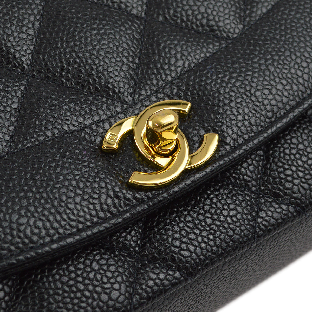Luxury Chanel Black Caviar Medium Diana Shoulder Bag