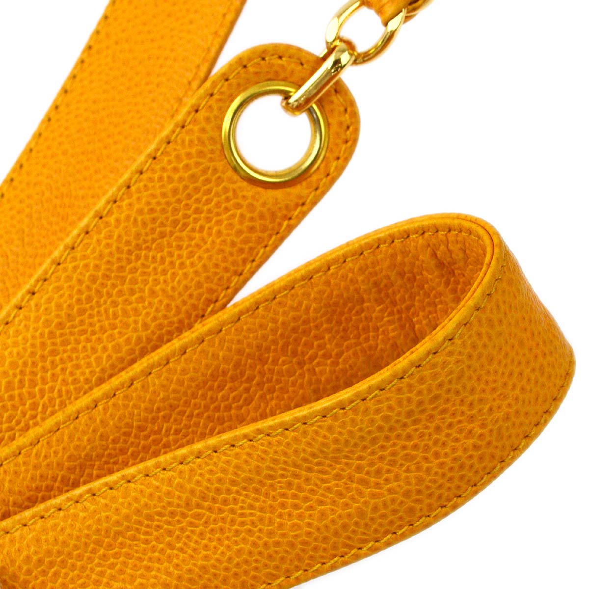 Luxury Chanel 1996-1997 Orange Caviar Triple CC Bucket Shoulder Bag