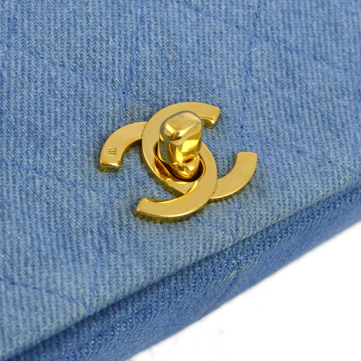 Luxury Chanel 1989-1991 Denim Turnlock Small Full Flap Bag