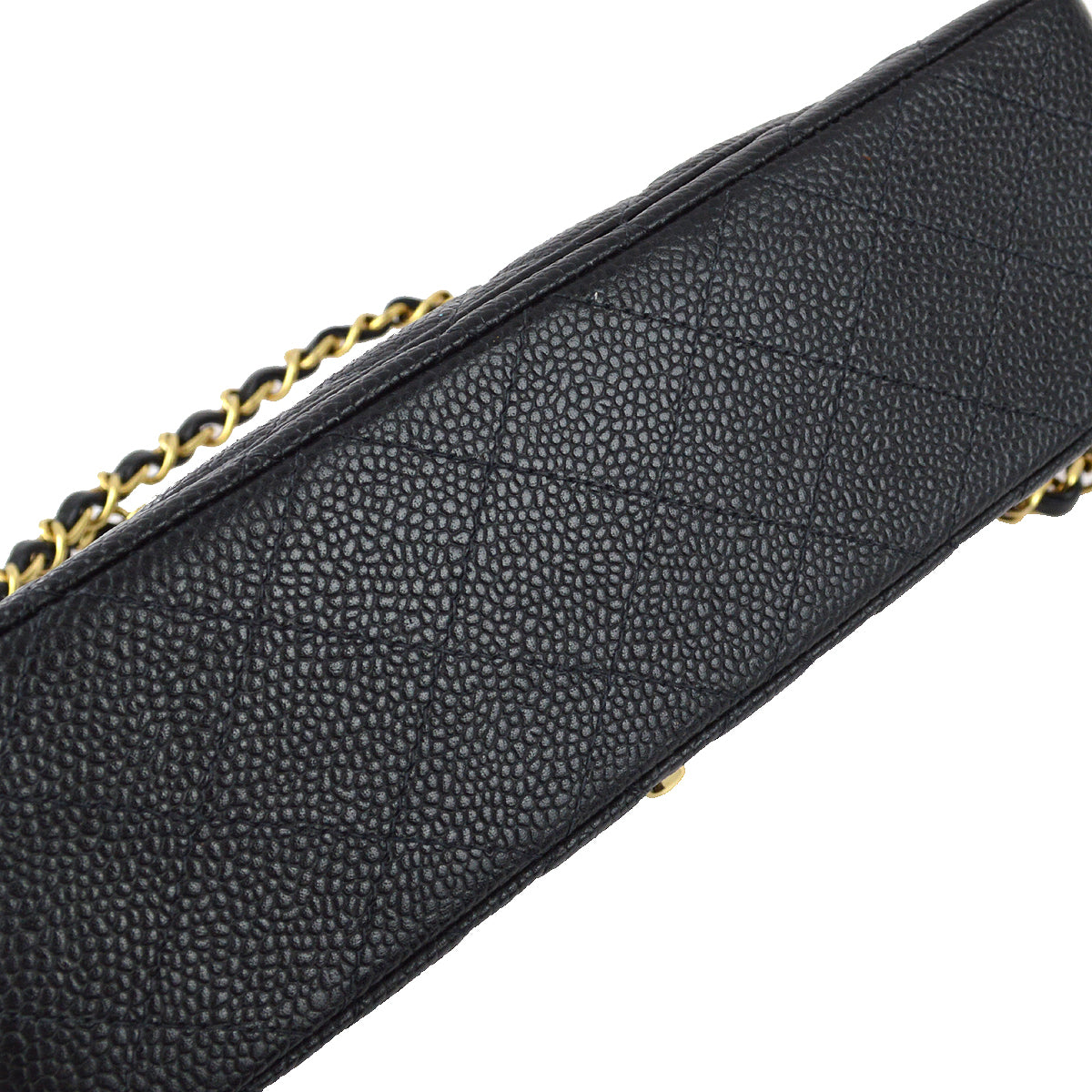 Luxury Chanel 2001-2003 Black Caviar Small Classic Double Flap Shoulder Bag