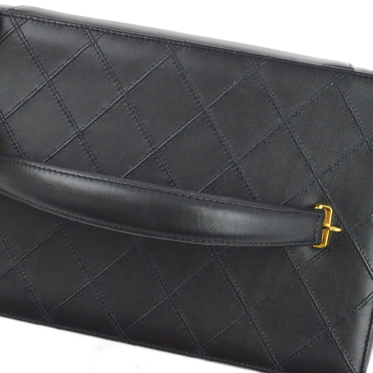 Luxury Chanel 1994-1996 Black Lambskin Bicolore Vanity 2way Shoulder Handbag