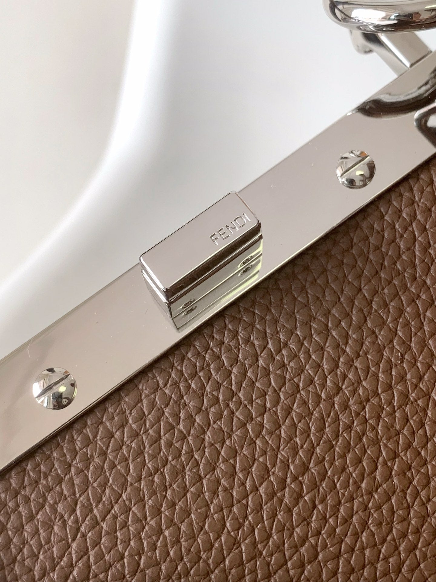 Luxury FendiPeekaboo ISeeU Petite 20 Bag Chocolate Leather Shw