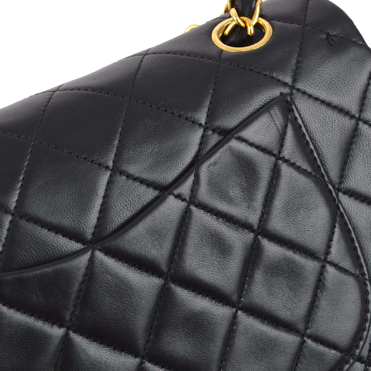 Luxury Chanel 1996-1997 Black Lambskin Small Classic Double Flap Shoulder Bag