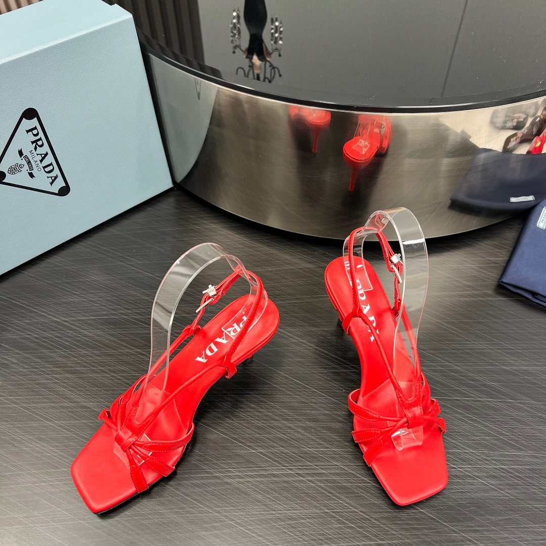 Luxury PradaHEELED SANDALS CANDY LAMBSKIN