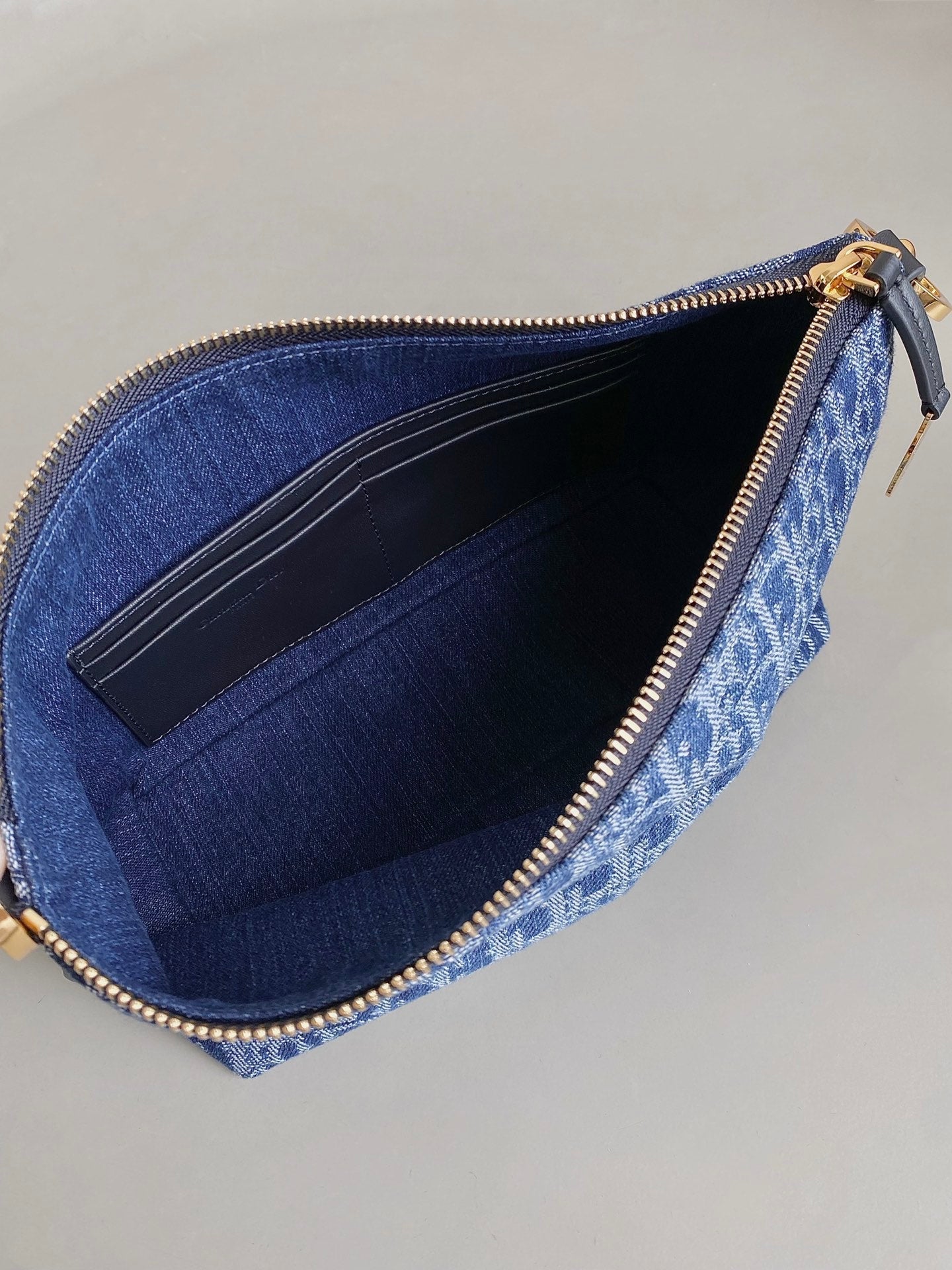 Luxury Dior DIORSTAR 28 HOBO BAG WITH CHAIN BLUE DENIM OBLIQUE JACQUARD