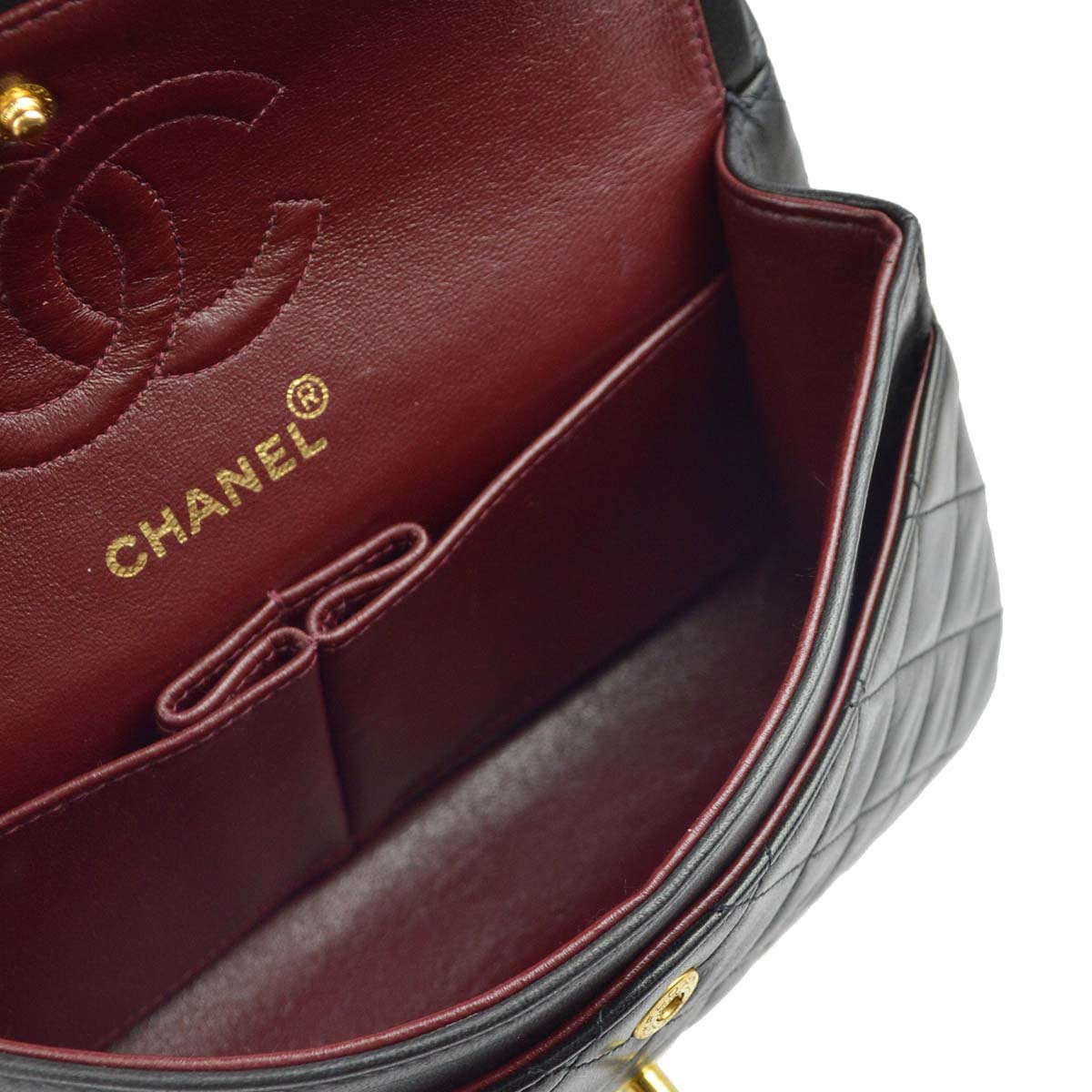 Luxury Chanel 1994-1996 Black Lambskin Small Classic Double Flap Shoulder Bag