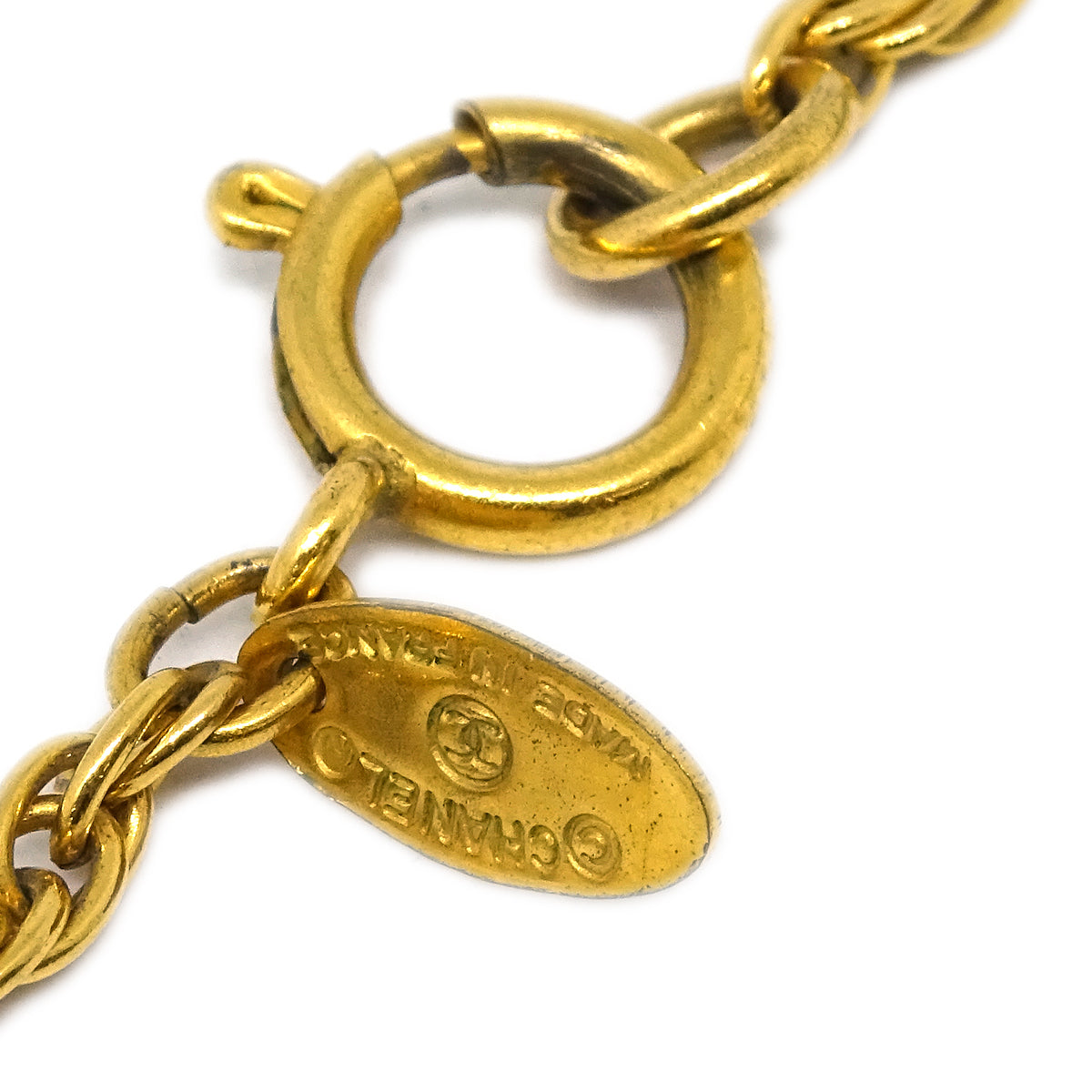 Luxury Chanel Gold CC Pendant Necklace